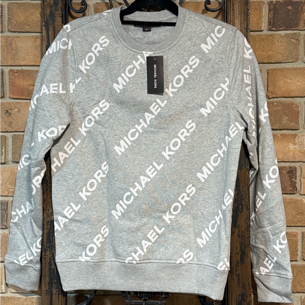 NWT Michael Kors Gray Logo Crewneck Sweatshirt RP $79.50